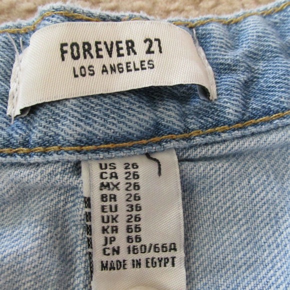 Forever 21 Distressed Jeans Womens Size 26 Blue Destroyed Light Wash Denim Pants - Picture 5 of 8